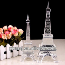 Modèle de bâtiment de la tour Eiffel en cristal 3d pour les cadeaux ou la décoration promotionnels